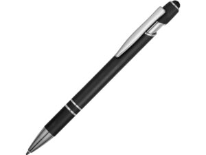 Ручка-стилус металлическая шариковая «Sway» soft-touch - черный/серебристый