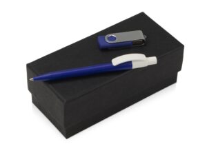 Подарочный набор «Uma Memory» с ручкой и флешкой - 8Gb, синий, серебристый, белый