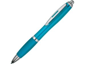 Ручка пластиковая шариковая «Nash» - черные чернила, аква/серебристый