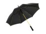 Зонт-трость «Colorline» с цветными спицами и куполом из переработанного пластика - черный/желтый