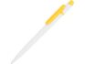 Ручка пластиковая шариковая «Этюд» - белый/желтый