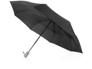 Зонт складной «Леньяно» - черный/серебристый