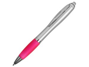 Ручка пластиковая шариковая «Nash» - синие чернила, серебристый/розовый