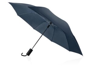 Зонт складной «Андрия» - синий/черный/серебристый