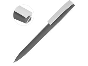 Ручка пластиковая soft-touch шариковая «Zorro» - серый/белый