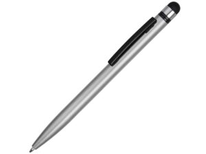 Ручка-стилус металлическая шариковая «Poke» - серебристый/черный