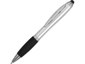 Ручка-стилус шариковая «Nash» - черные чернила, серебристый/черный