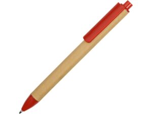 Ручка картонная шариковая «Эко 2.0» - бежевый/красный