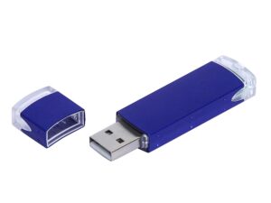 USB 2.0- флешка промо на 16 Гб прямоугольной классической формы - 32Gb, синий