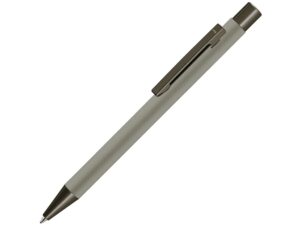 Ручка металлическая шариковая «Straight Gum» soft-touch с зеркальной гравировкой - серый
