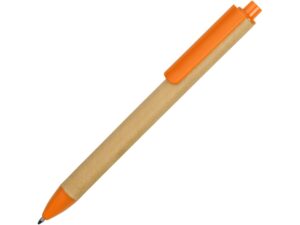 Ручка картонная шариковая «Эко 2.0» - бежевый/оранжевый