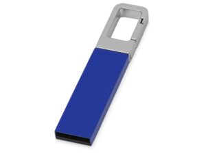 USB-флешка на 16 Гб «Hook» с карабином - 16Gb, синий/серебристый