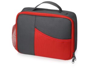 Изотермическая сумка-холодильник «Breeze» для ланч-бокса - серый/красный