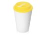 Пластиковый стакан с двойными стенками «Take away» - белый/желтый