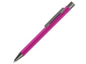 Ручка металлическая шариковая «Straight Gum» soft-touch с зеркальной гравировкой - розовый