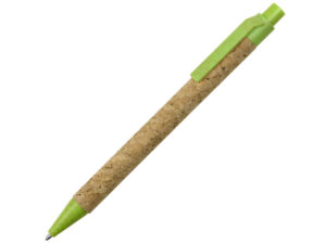 Ручка из пробки и переработанной пшеницы шариковая «Evora» - пробка/зеленый