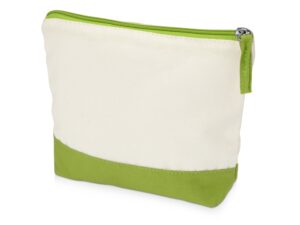 Косметичка хлопковая «Cotton» - белый/зеленое яблоко