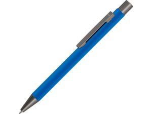 Ручка металлическая шариковая «Straight Gum» soft-touch с зеркальной гравировкой - синий