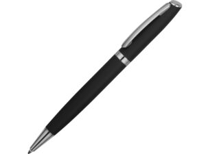 Ручка металлическая soft-touch шариковая «Flow» - черный/серебристый