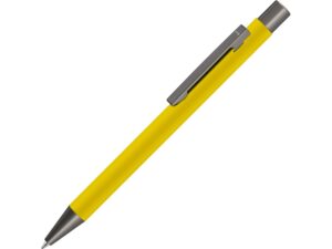 Ручка металлическая шариковая «Straight Gum» soft-touch с зеркальной гравировкой - желтый