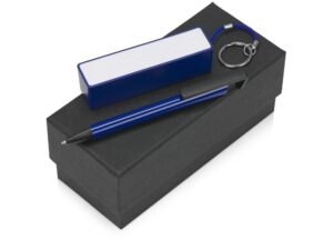 Подарочный набор «Kepler» с ручкой-подставкой и зарядным устройством - синий/белый