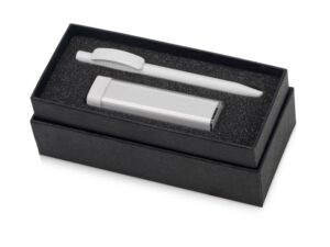 Подарочный набор White top с ручкой и зарядным устройством - белый