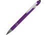Ручка-стилус металлическая шариковая «Sway» soft-touch - фиолетовый/серебристый
