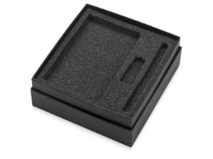 Коробка с ложементом Smooth M для ручки, флешки и блокнота А6 - черный