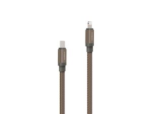 Кабель USB-C - Lightning MFI «LINK-C», QC/PD, 1.5 м - оливковый