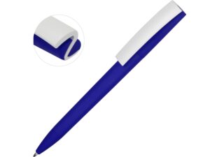 Ручка пластиковая soft-touch шариковая «Zorro» - синий/белый