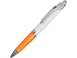 Ручка пластиковая шариковая «Призма» - белый/оранжевый