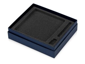 Коробка с ложементом Smooth L для ручки, флешки и блокнота А5 - синий