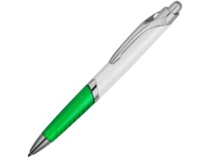 Ручка пластиковая шариковая «Призма» - белый/зеленый