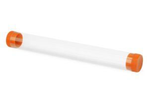 Футляр-туба пластиковый для ручки «Tube 2.0» - прозрачный, оранжевый
