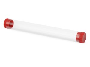 Футляр-туба пластиковый для ручки «Tube 2.0» - прозрачный, красный