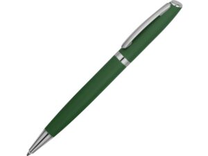 Ручка металлическая soft-touch шариковая «Flow» - зеленый/серебристый