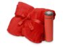 Подарочный набор «Cozy hygge» с пледом и термосом - плед- красный, термос- красный/черный