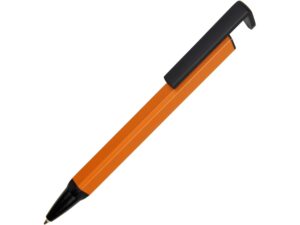 Ручка-подставка металлическая «Кипер Q» - оранжевый/черный