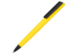 Ручка пластиковая soft-touch шариковая «Taper» - желтый/черный