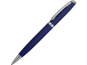 Ручка металлическая soft-touch шариковая «Flow» - темно-синий/серебристый