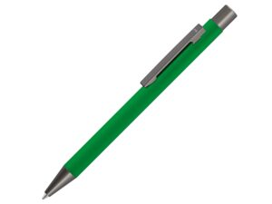 Ручка металлическая шариковая «Straight Gum» soft-touch с зеркальной гравировкой - зеленый
