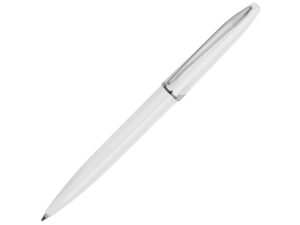 Ручка пластиковая шариковая «Империал» - белый глянцевый/серебристый