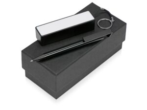 Подарочный набор «Kepler» с ручкой-подставкой и зарядным устройством - черный/белый