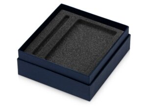 Коробка с ложементом Smooth M для ручки и блокнота А6 - синий