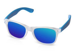 Очки солнцезащитные с зеркальными линзами «Partymaker» - белый полупрозрачный/синий