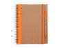 Блокнот А5+ ALANI с шариковой ручкой - бежевый/оранжевый