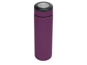 Термос «Confident» с покрытием soft-touch - фиолетовый/черный/серебристый