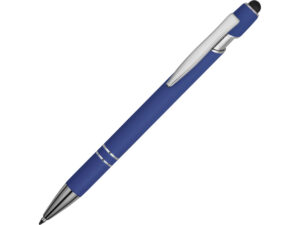 Ручка-стилус металлическая шариковая «Sway» soft-touch - ярко-синий/серебристый