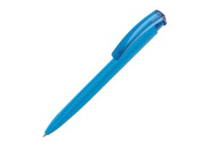 Ручка пластиковая шариковая трехгранная «Trinity K transparent Gum» soft-touch - голубой