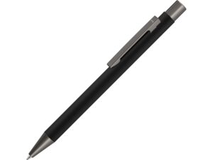 Ручка металлическая шариковая «Straight Gum» soft-touch с зеркальной гравировкой - черный